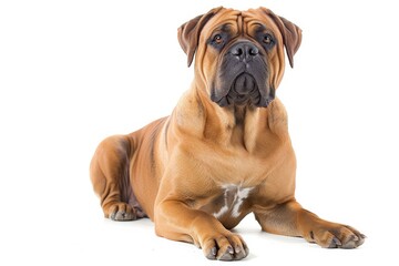 Mystic portrait of Bullmastiff, full body shot, Isolated on white background