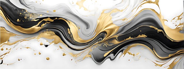Gold abstract black marble background art paint pattern ink texture watercolor white fluid wall. Abstract liquid gold design luxury wallpaper nature black brush oil modern paper splash painting water	