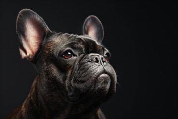Fototapeta premium Mystic portrait of French Bulldog, Isolated on black background