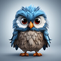 Obraz premium Watercolor Frostbite owl, clipart Illustration, Generative Ai