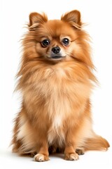 Mystic portrait of Pomeranian, full body View, Isolated on white background
