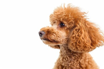 Mystic portrait of Poodle, Isolated on white background