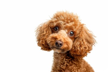 Mystic portrait of Poodle, Isolated on white background