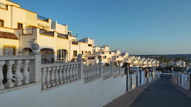 Walking on a narrow street in Sitges, Costa Dorada in Catalonia, spain