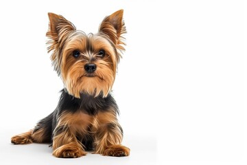 Mystic portrait of Yorkshire Terrier isolated on white background