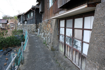 山口県山陽小野田市刈屋　漁村の風景