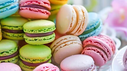 Obraz premium varied and colorful macaroons, delicious sweet and tasty dessert