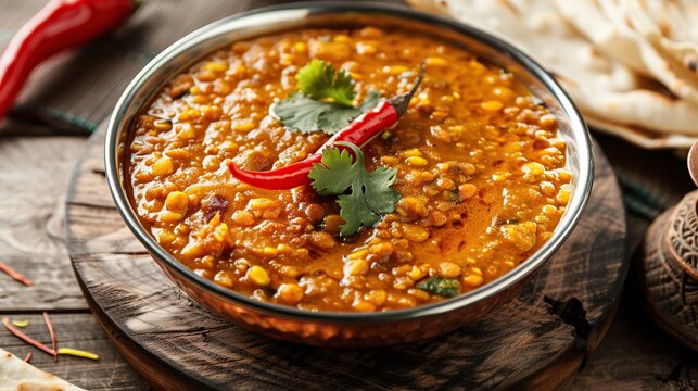 Delicious dal Indian ethnic food. Generative Ai
