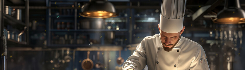 Scientist in white coat engaged in experimental research within a futuristic laboratory setting.