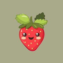 A strawberry plant with a strawberry hanging from it