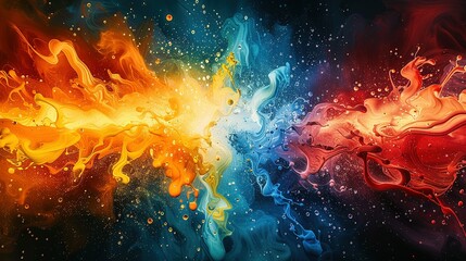 Chromatic Burst: A Dance of Colors and Rhythm