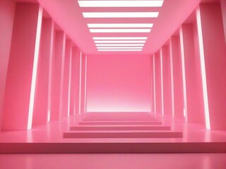 Obraz premium red corridor with columns