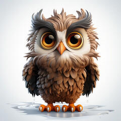 Fototapeta premium Watercolor Nimbus owl, clipart Illustration, Generative Ai