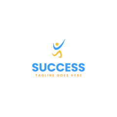 Success people logo design template vector illustration idea