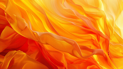 Flowing Satin Waves: Luxurious Warm Abstract Texture - Wallpaper