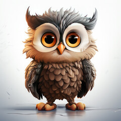 Fototapeta premium Watercolor Nimbus owl, clipart Illustration, Generative Ai