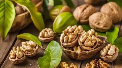 Obraz premium raw walnuts. healthy food