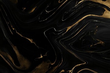 Black gold marble texture background with high resolution in seamless pattern for design art work and interior or exterior. Elegant marbled pattern with gold streaks. Silk fabric background