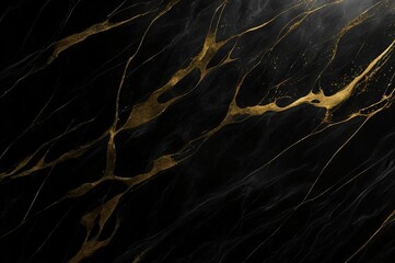 Black gold marble texture background with high resolution in seamless pattern for design art work and interior or exterior. Elegant marbled pattern with gold streaks. Silk fabric background