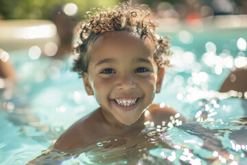 Drowning Prevention Starts Here: Teaching Kids to Swim, Child swimming in pool