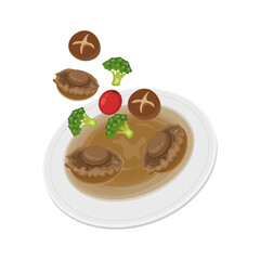 Vector Illustration logo levitation Braised abalone