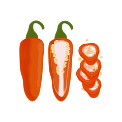Vector Illustration logo Red jalapeno peppers