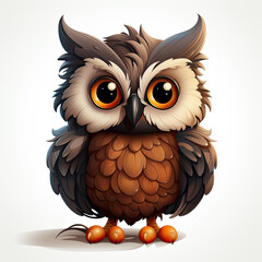 Fototapeta premium Watercolor Nimbus owl, clipart Illustration, Generative Ai