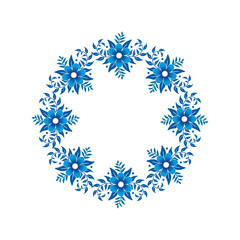 Blue flower in circle Vectors