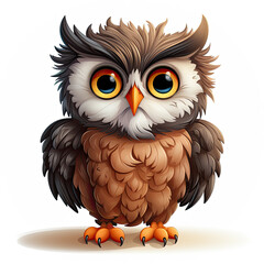 Watercolor Nimbus owl, clipart Illustration, Generative Ai