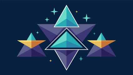 Obraz premium The alignment of stars in the shape of a triangle representing the three disciplines of Stoicism logic ethics and physics.. Vector illustration
