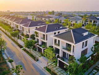 Charming Townhome Community with Manicured Landscapes and Stunning Skyline Views