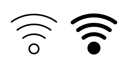 WIFI Icon vector isolated on white background. signal vector icon. Wireless and wifi icon or sign for remote internet access