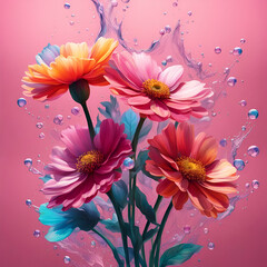 flowers background splash art