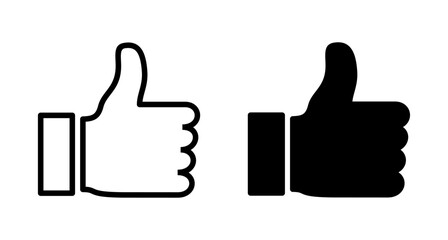 like icon vector isolated on white background. Thumbs up icon. social media icon