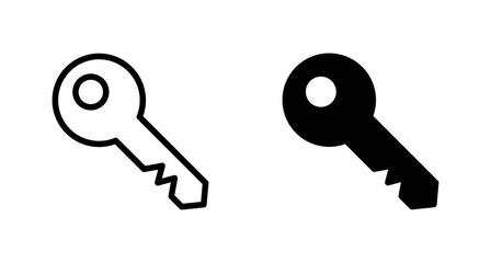 Key icon vector isolated on white background. Key vector icon. Key symbol. security