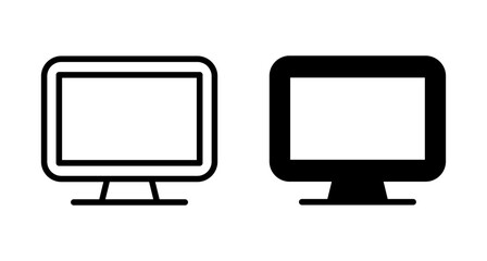 Computer icon vector isolated on white background. PC Icon vector. Computer monitor icon. Flat PC symbol