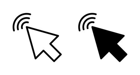 Click icon vector isolated on white background. Cursor icon. Computer mouse click cursor black arrow icons. pointer arrow