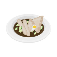 Vector illustration logo Ready to eat pempek palembang