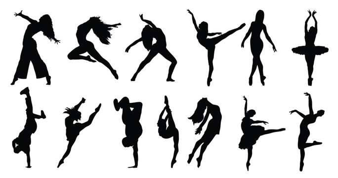 Dance silhouette pack of dancer silhouettes