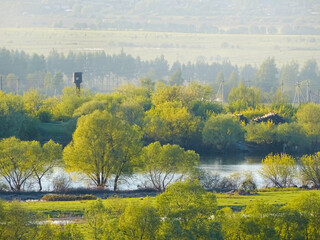autumn landscape with lake