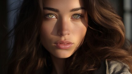 Captivating gaze of a mysterious woman