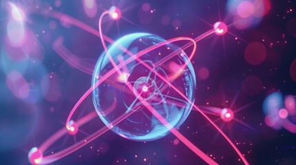 An atom model showcases how the spin of electrons within it contribute to its overall angular momentum.