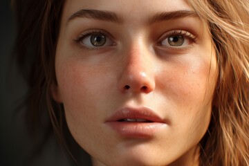 Fototapeta premium Closeup portrait of a thoughtful young woman