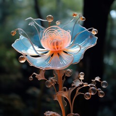 Intricate glass flower sculpture with vibrant colors
