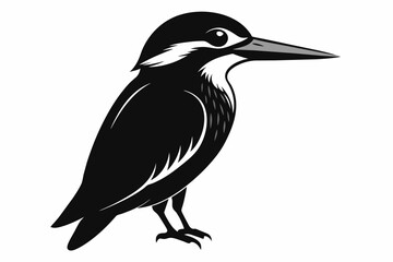 kingfisher silhouette on white background, Vector illustration, icon, svg, characters, Holiday t shirt, Hand drawn trendy Vector illustration, eagle silhouette