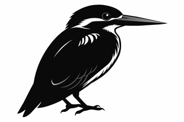 kingfisher silhouette on white background, Vector illustration, icon, svg, characters, Holiday t shirt, Hand drawn trendy Vector illustration, eagle silhouette