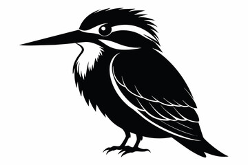 kingfisher silhouette on white background, Vector illustration, icon, svg, characters, Holiday t shirt, Hand drawn trendy Vector illustration, eagle silhouette