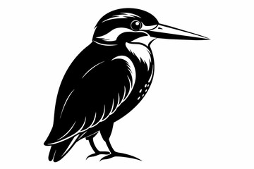 kingfisher silhouette on white background, Vector illustration, icon, svg, characters, Holiday t shirt, Hand drawn trendy Vector illustration, eagle silhouette