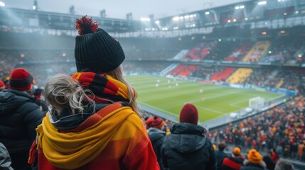 Belgian Soccer Fans Cheering for National Team Rode Duivels/Diables Rouges in Stadium