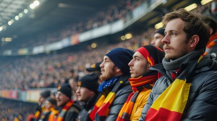 Belgian Soccer Fans Cheering for National Team Rode Duivels/Diables Rouges in Stadium